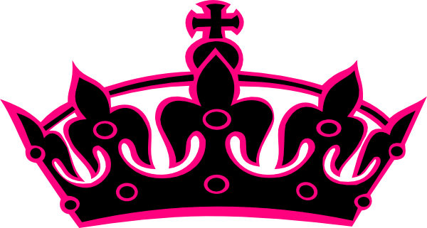 Pink Tiara Clip Art - Black And Pink Crown (600x321)