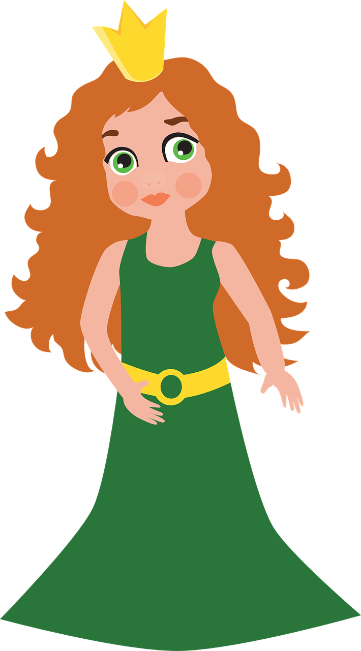 Crown Clipart Lord - Cartoon Girl With Crown (710x1280)