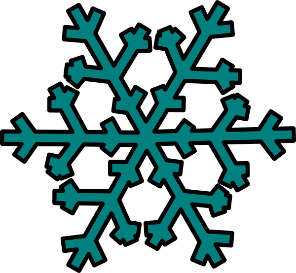 Teal Snowflake Clip Art - Teal Snowflake Clipart (600x554)