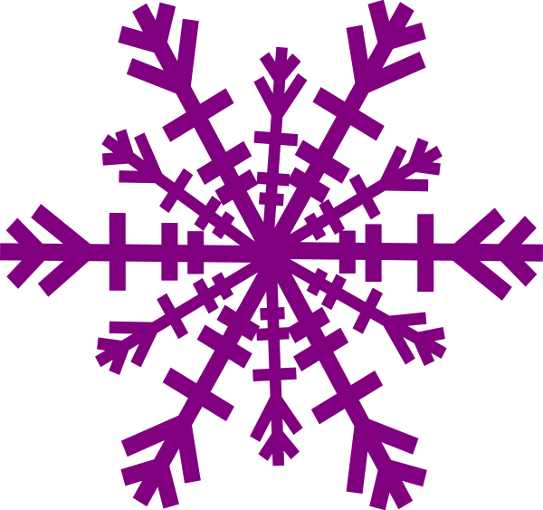 Purple Snowflake Clip Art - Purple Snowflake Clipart Transparent Background (600x563)