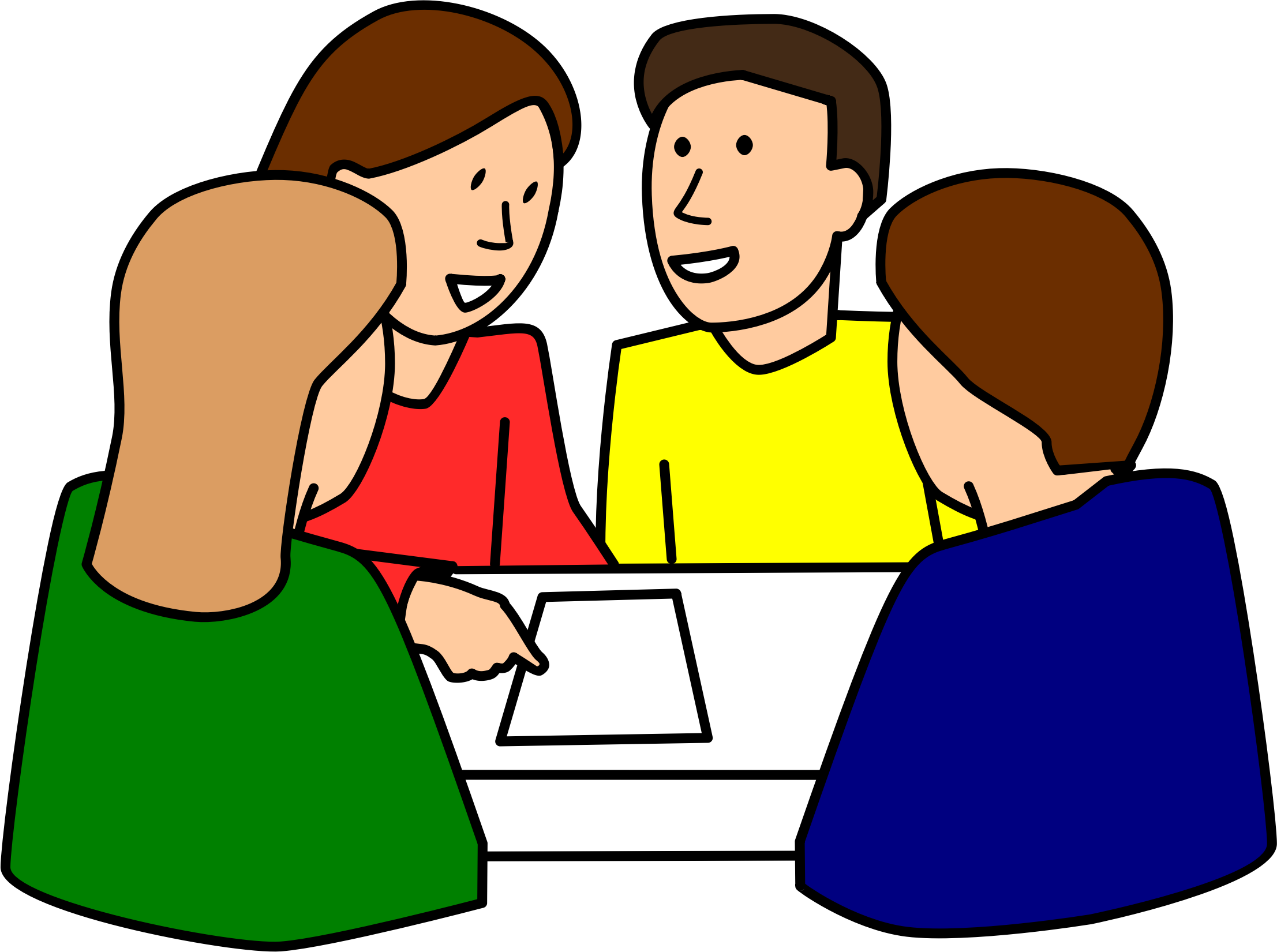 Student Working Students Working In Groups Clipart - Group Work Clipart (2213x1650)
