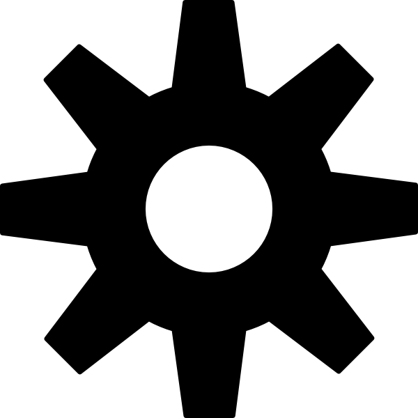 Gear Clipart Black And White (600x600)