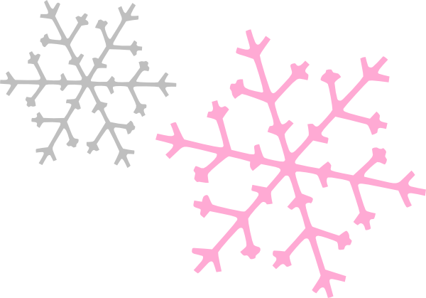 Snowflakes Clip Art Pink (600x419)