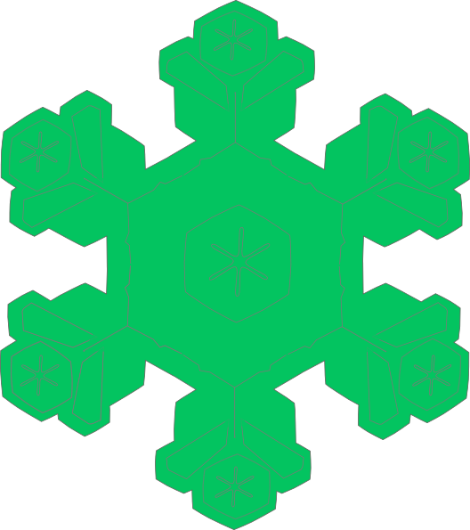 Green Snowflake Clip Art At Clker - Snowflake Clip Art Green (528x595)