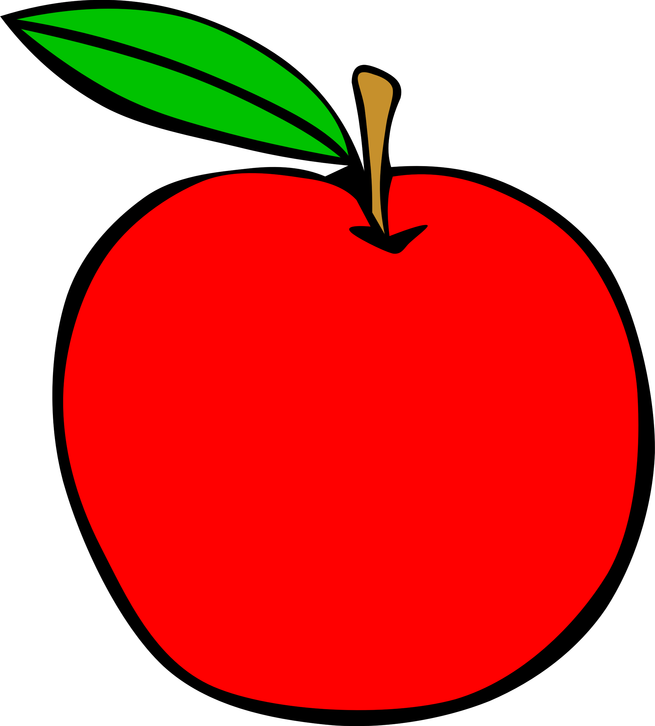 Clipart Simple Fruit Apple Clip Art - Apple Clip Art (2166x2400)