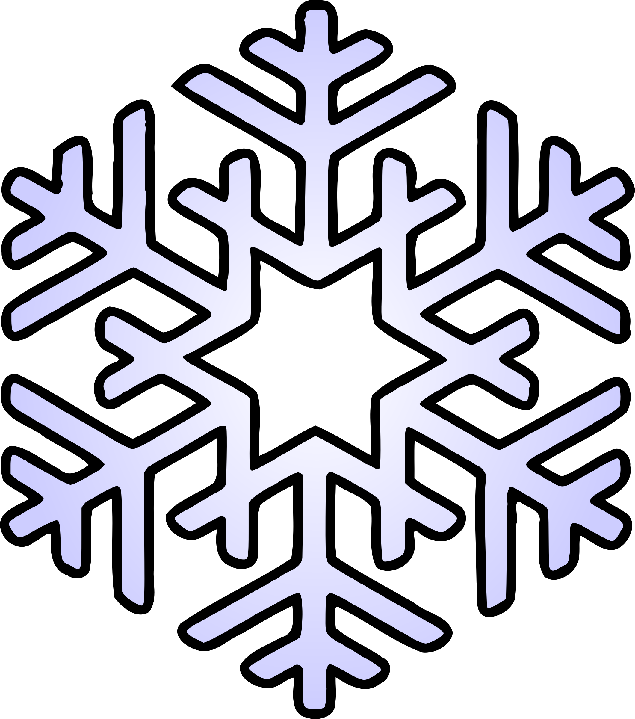 Crafty Design Clipart Snowflake - Snowflakes Coloring Pages Free Printable (2120x2400)