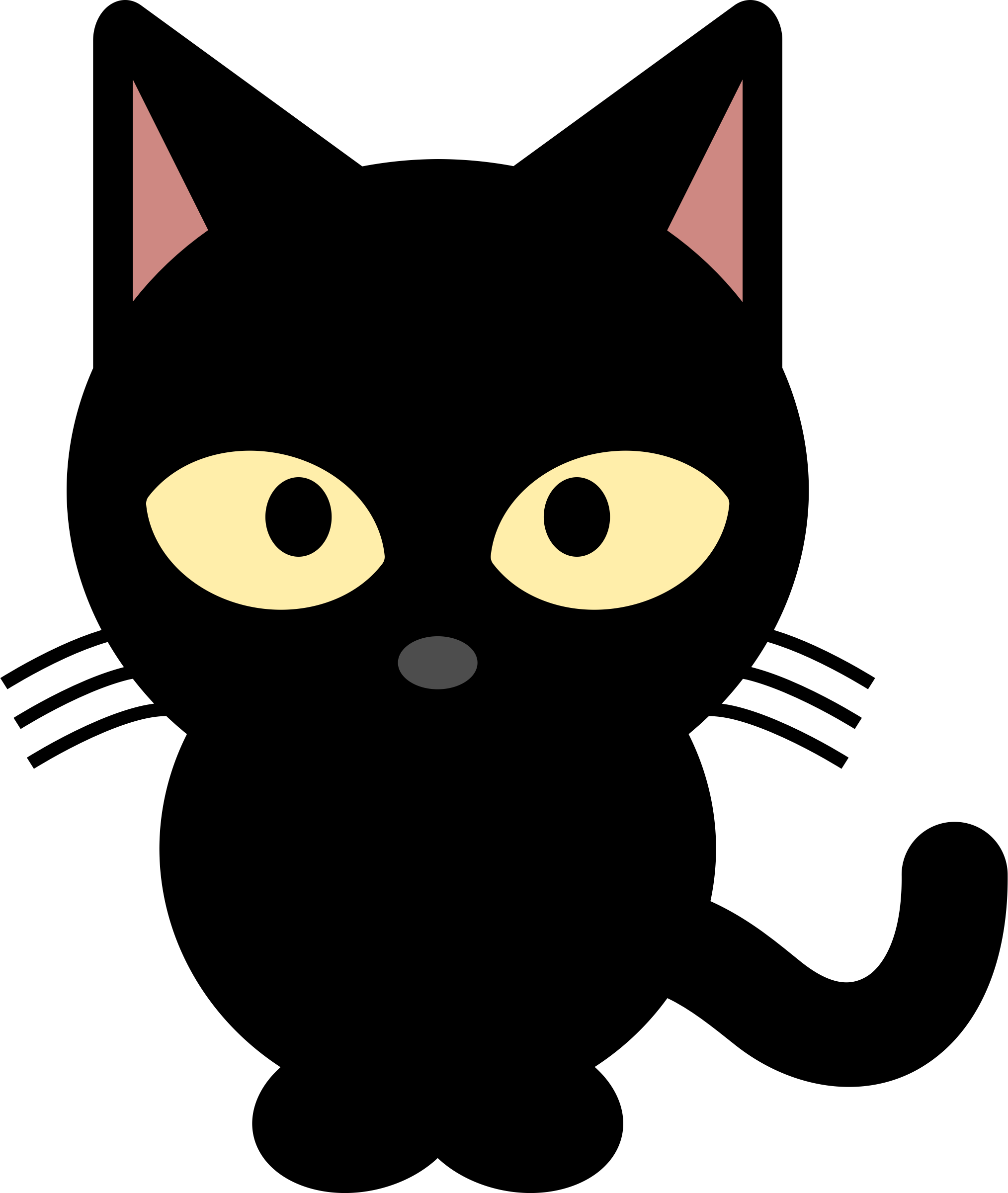 Grains Of Wheat Clipart - Cute Black Cat Clipart (2028x2400)