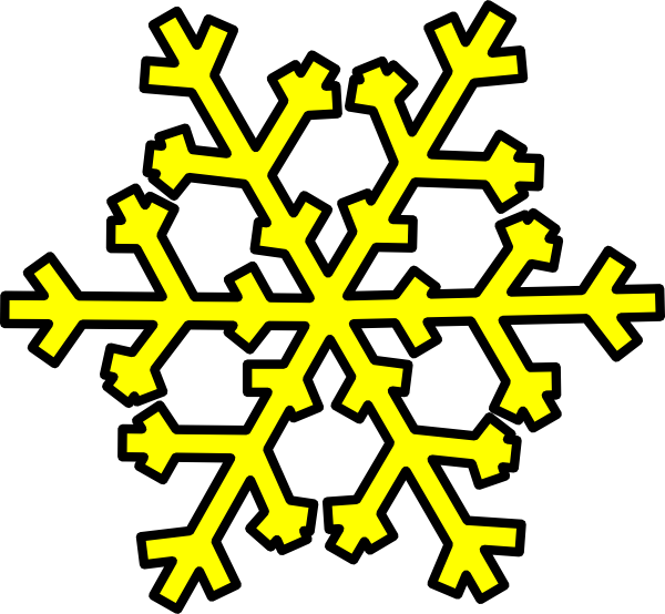 Yellow Snowflake Clipart (600x554)