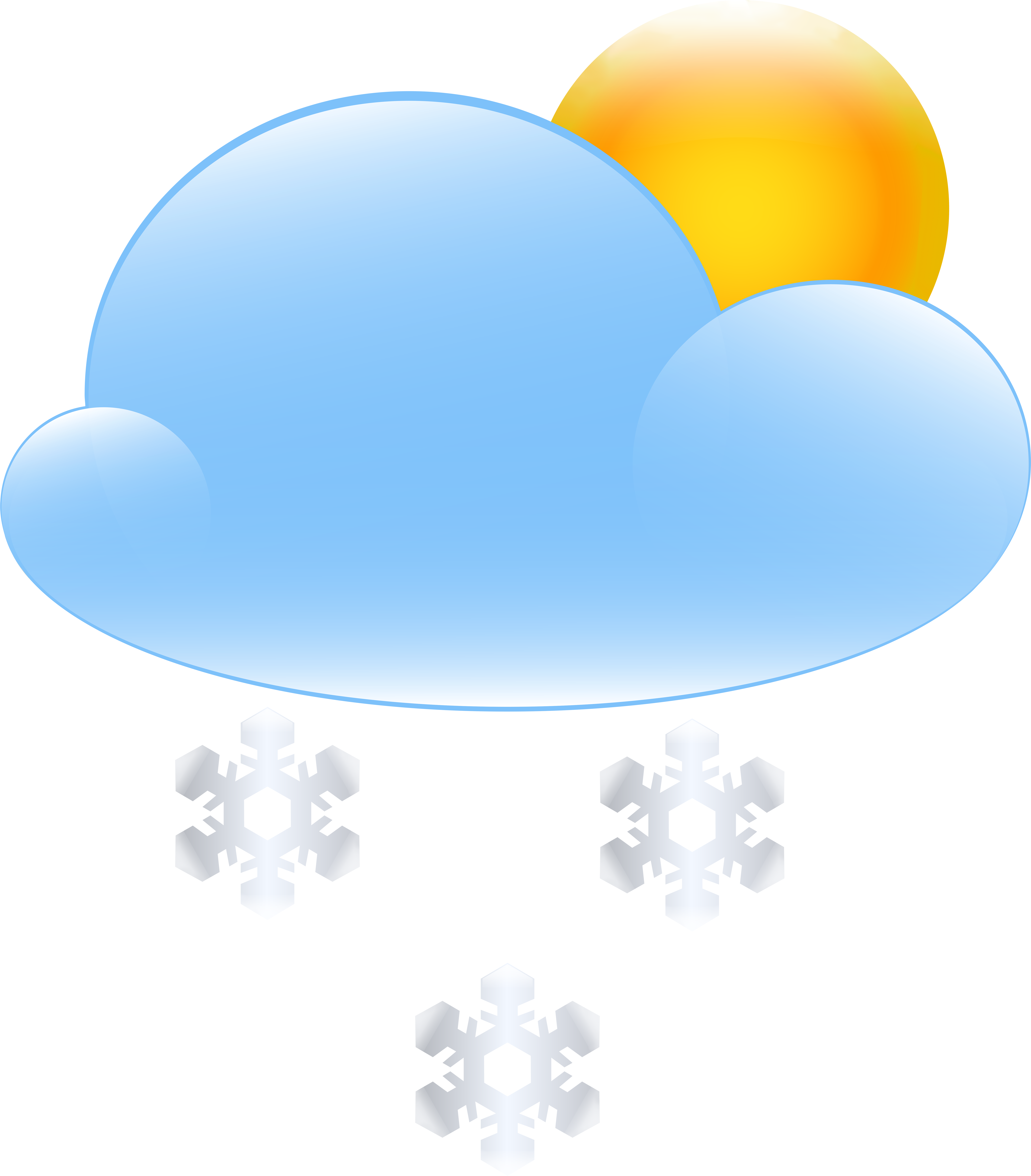 Sun Cloud And Snow Weather Icon Png Clip Art - Sun Cloud And Snow Weather Icon Png Clip Art (7446x8000)