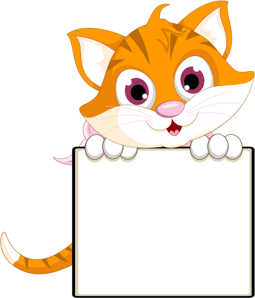 Kitty Cat Clip Art - 1 Sınıflar Için Yaka Kartlari (874x1024)