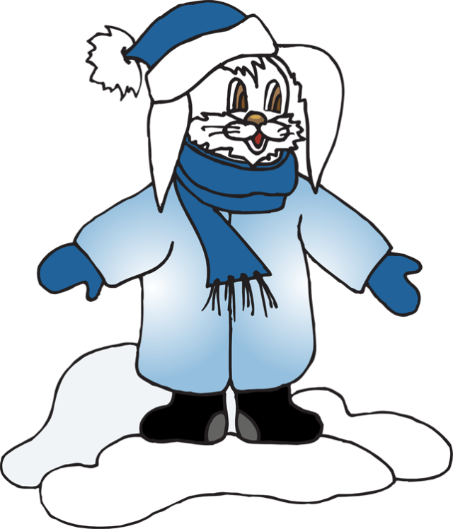 Snow Rabbit Clip Art - Clip Art (640x748)