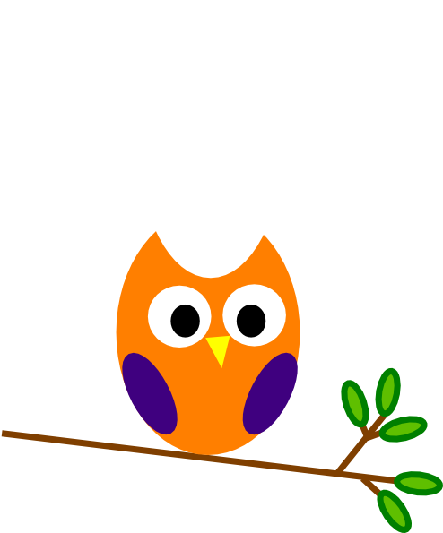 Purple Orange Owl Clip Art - Today Happy 1 Birthday (558x594)