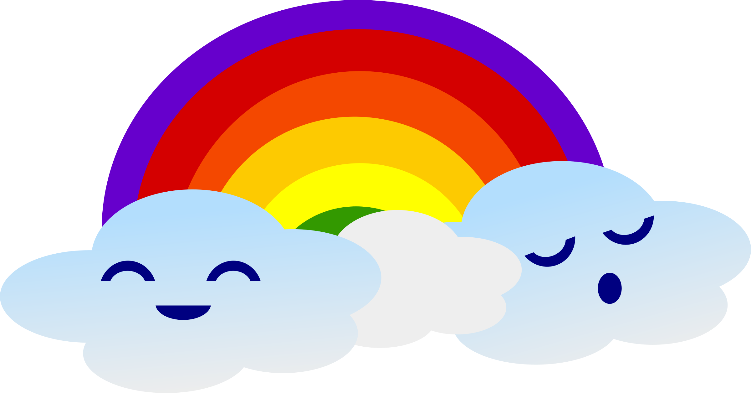 This Free Icons Png Design Of Kawaii Rainbow - Clouds With Rainbow Clipart (2400x1255)