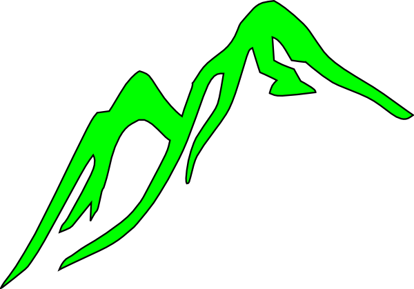 Mountain Outline Green Clip Art At Vector Clip Art - Mountain Clip Art (600x419)