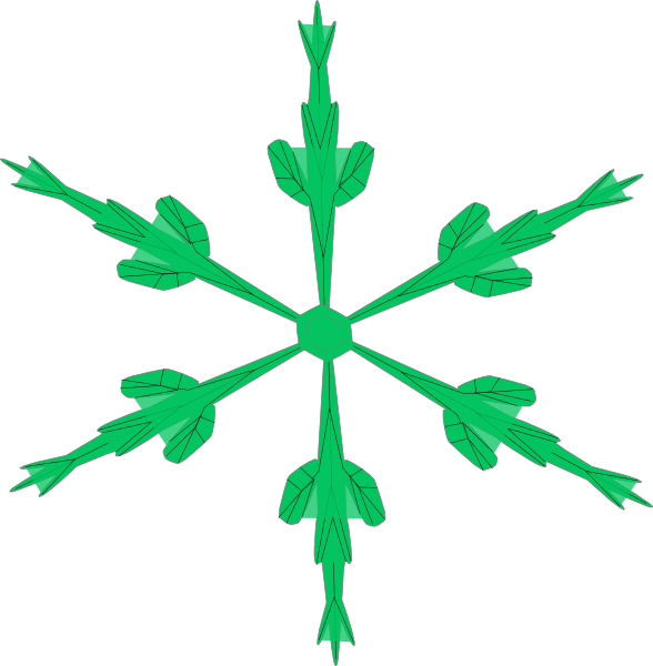 Skinny Snowflake Clip Art - Paper (588x600)