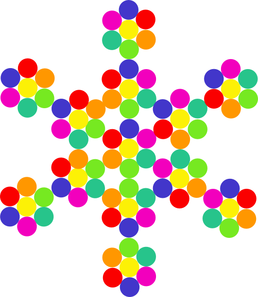 Colorful Snowflake Clipart (516x593)