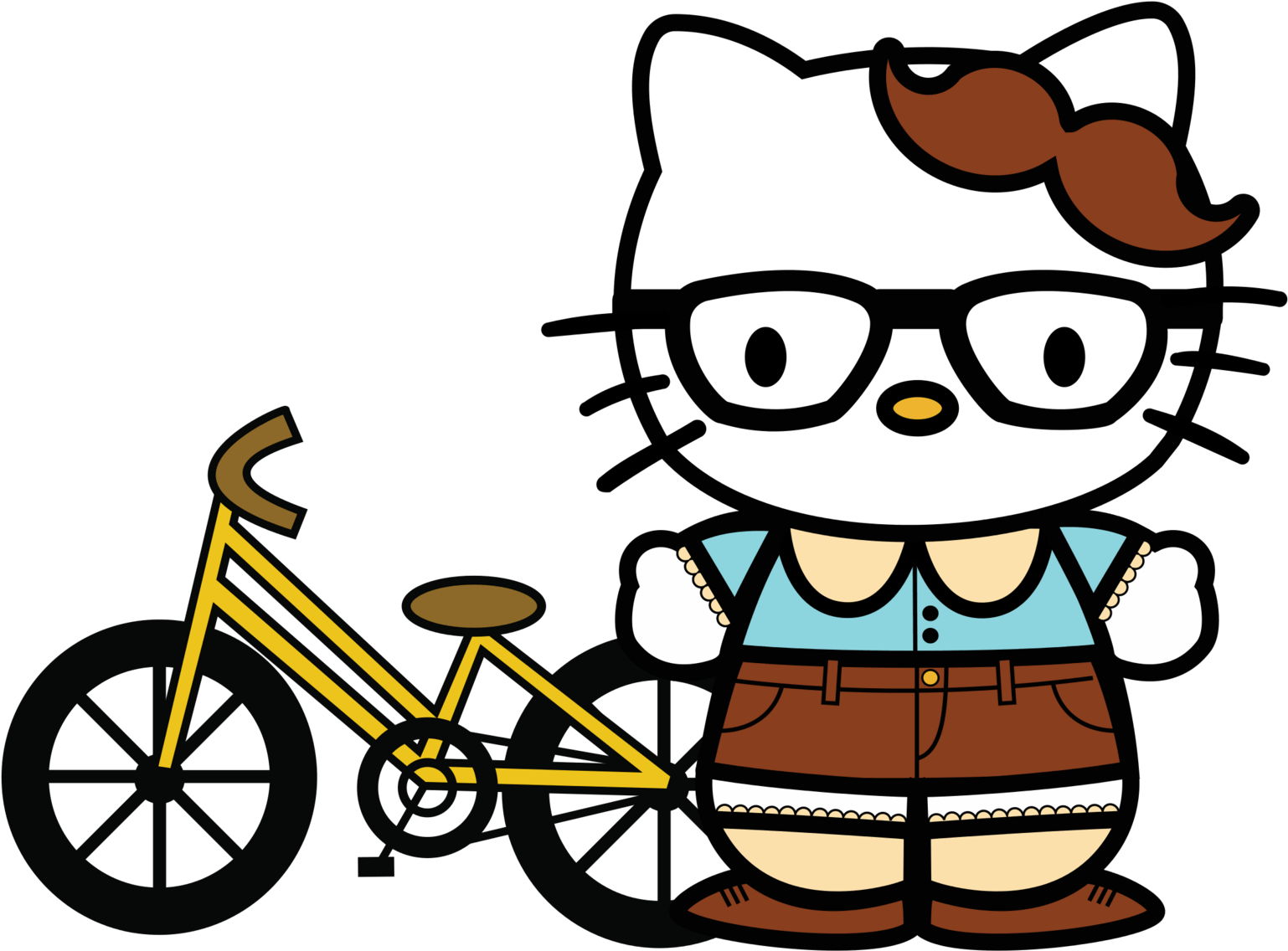 Kitty Clip Art - Hello Kitty Bike Png (1573x1156)