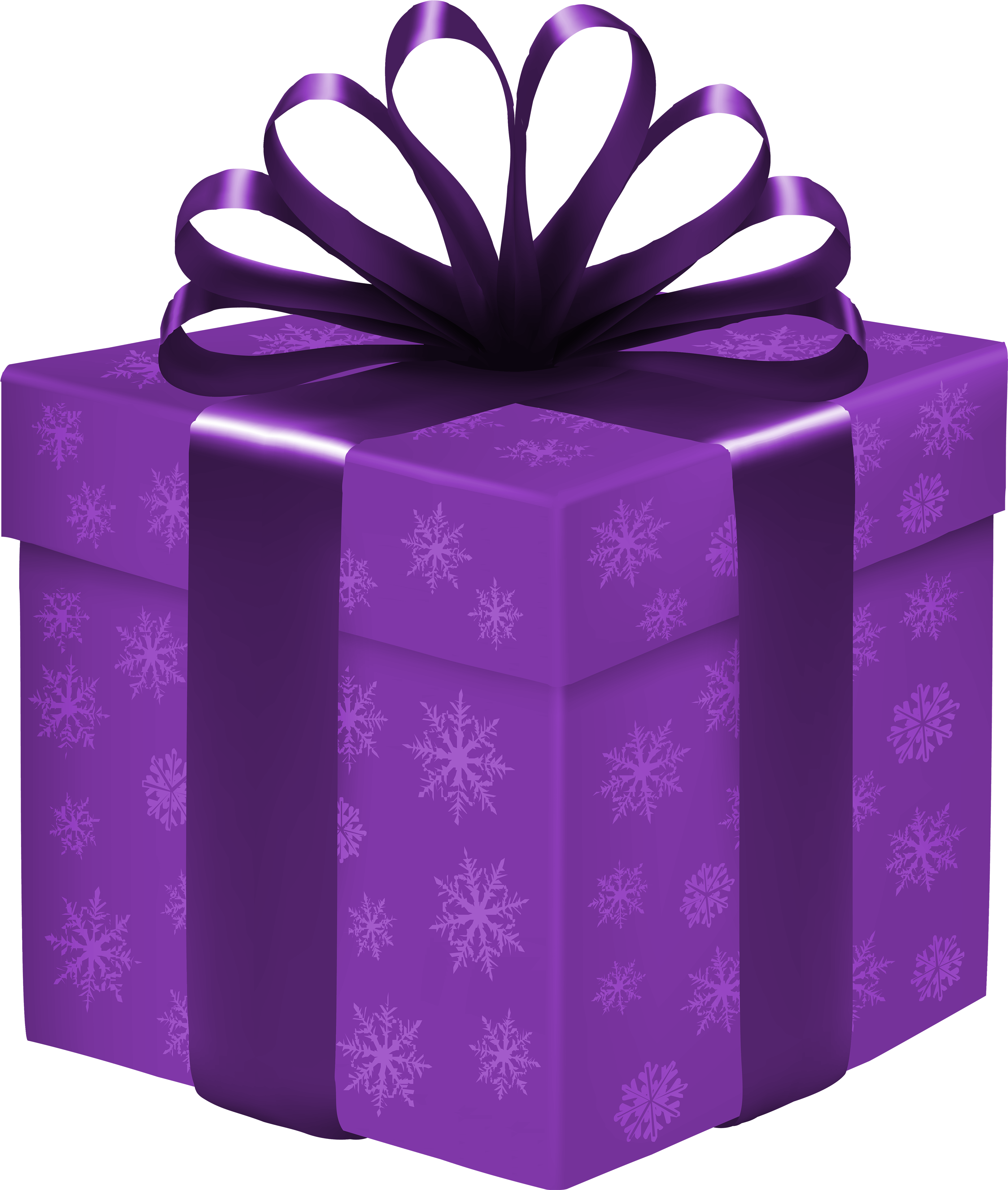Purple Gift Box With Snowflakes Png Clipart - Purple And Blue Gift Bo (3583x4000)