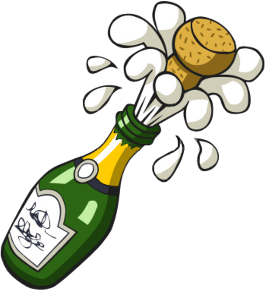 Ist Popping Champagne Bottle Image - Cartoon Champagne Bottle (600x600)