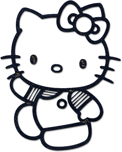 Kitty - Clipart - Black - And - White - Hollow Kitty Coloring Pages (600x600)