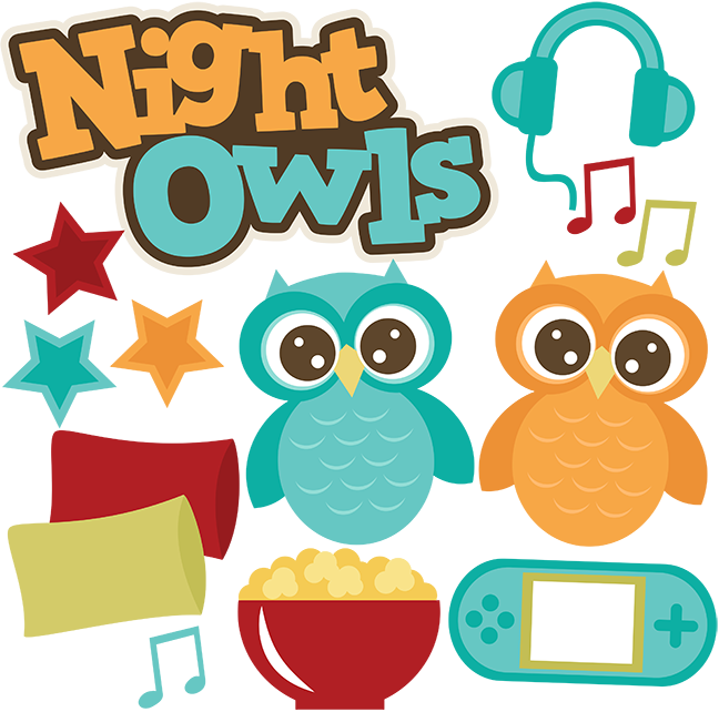 Sleepover Clip Art Free Sleepover Clipart Free Images - Night Owls Clipart (648x642)