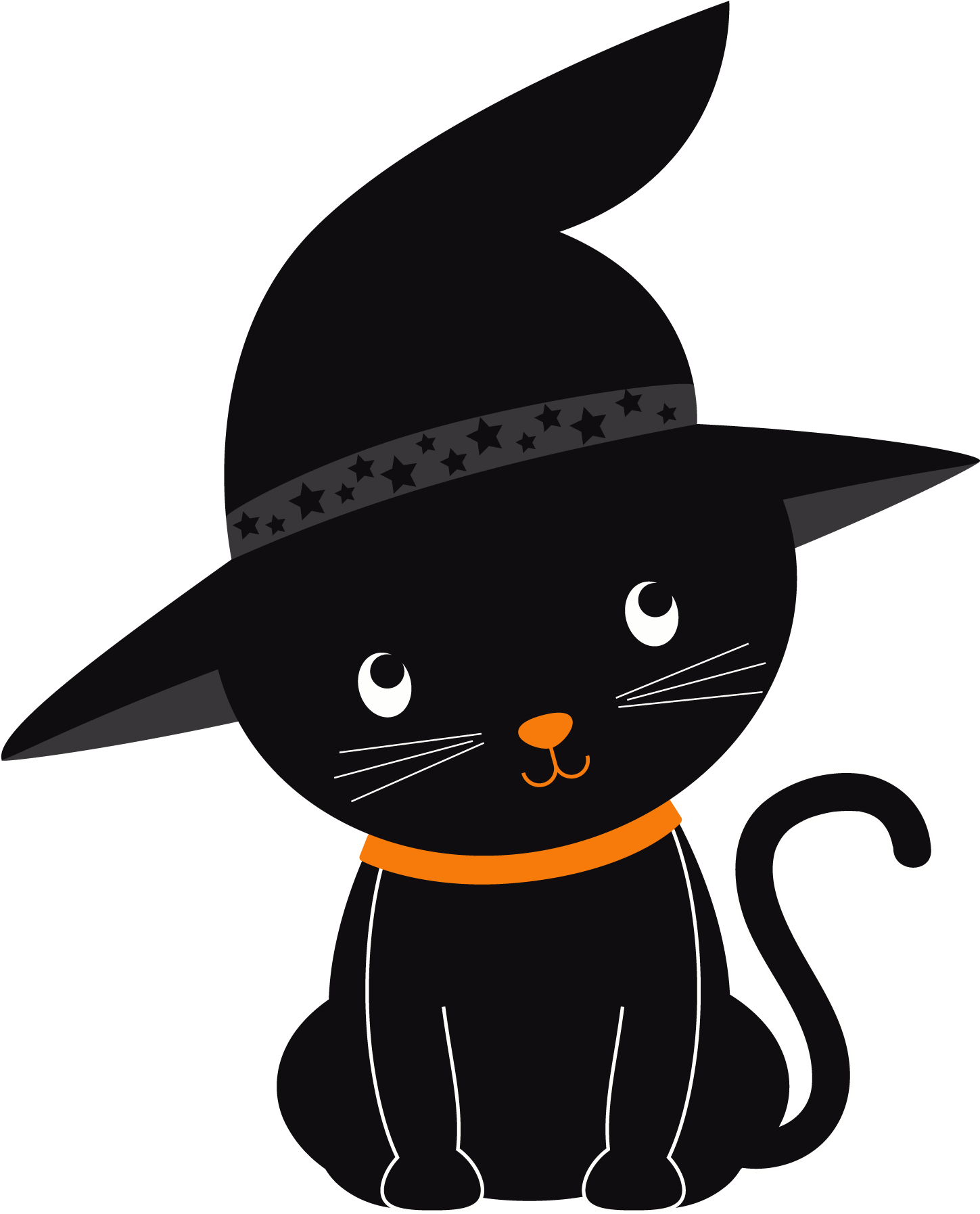 Black Cat Halloween Kitten Clip Art - Black Cat Halloween Kitten Clip Art (1479x1825)