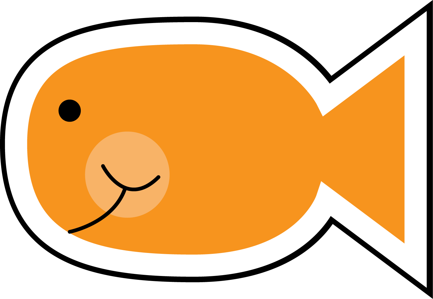 Cute Fish Clip Art Black And White Free Clipart - Goldfish Clipart (1463x1013)