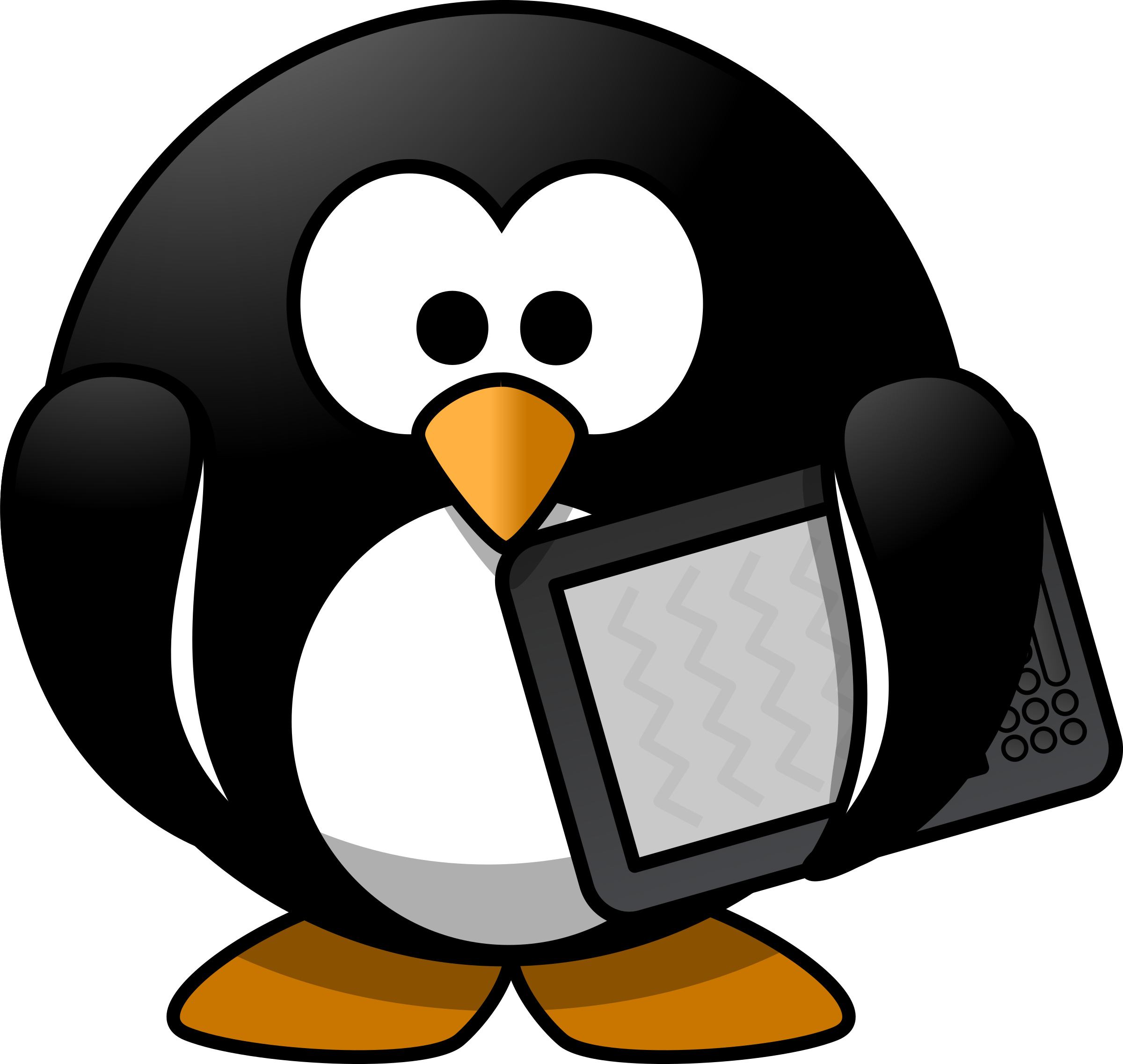 Big Image - Penguin Reading A Book (2400x2274)