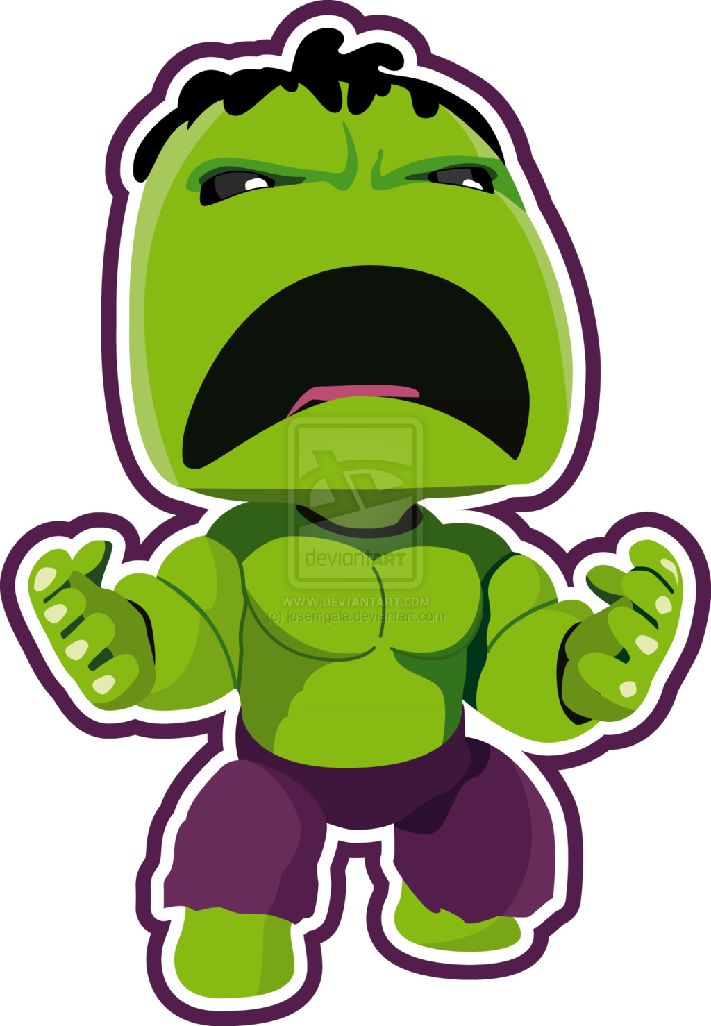 The Incredible Hulk By Josemgala On Deviantart - Cute Hulk Clipart (1024x1478)