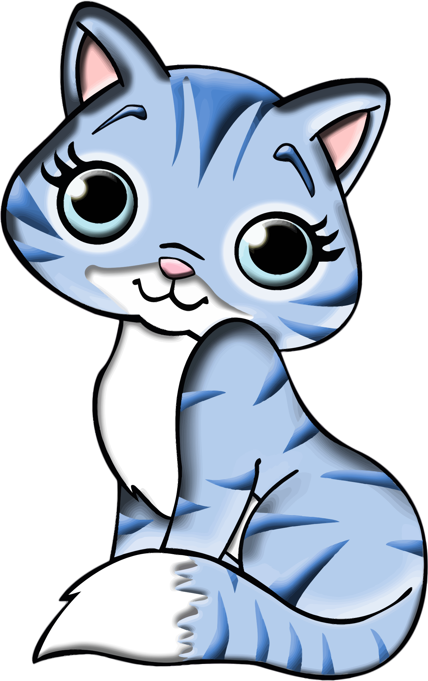 Clipart Cat Png Blue - My Thoughts Journal: Blank Lined 6x9 Journal - Cats (1495x2377)