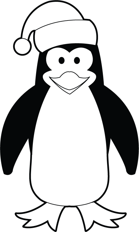 Penguin Clipart Black And White - Black And White Penquin Clipart (461x770)