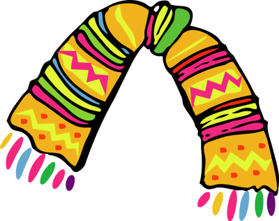Winter Scarf Clip Art - Time & Tide Wait For None (400x316)