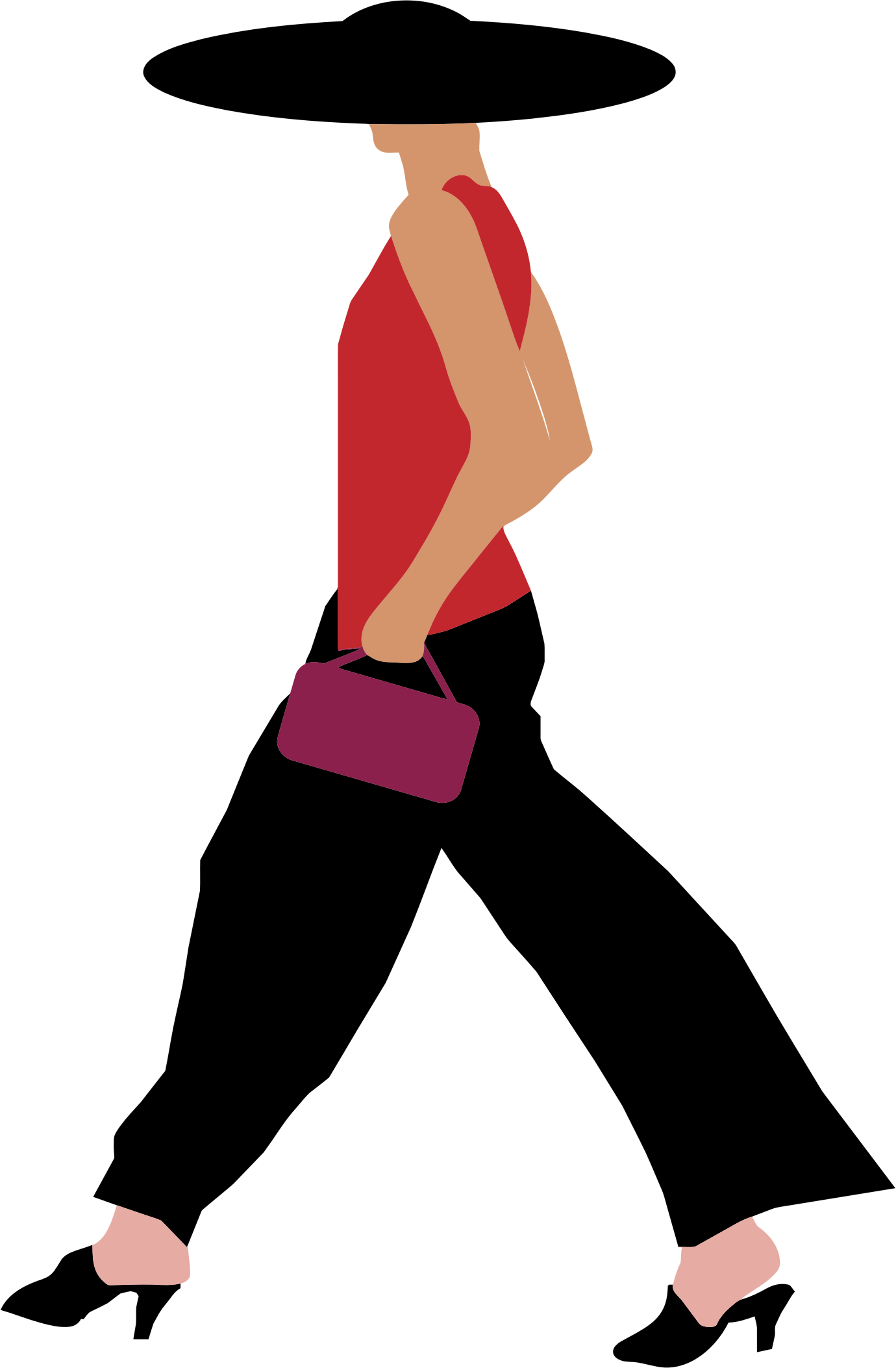 Big Image - Woman Walking Clipart Png (1380x2106)