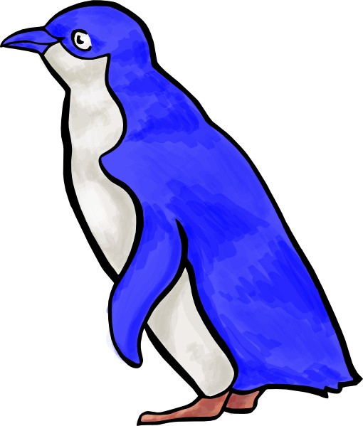 Blue Penguin Clip Art At Clker - Draw A Little Blue Penguin (510x599)