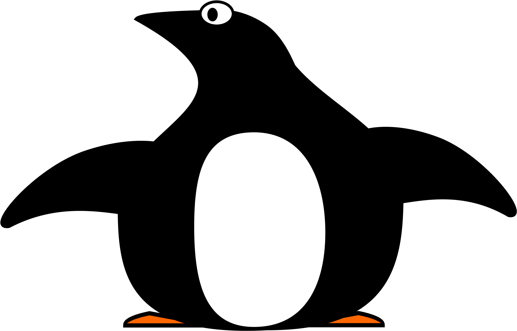 Penguin Black And White Free Penguin Clip Art - สัตว์ นก แพน กวิน การ์ตูน (2400x1697)