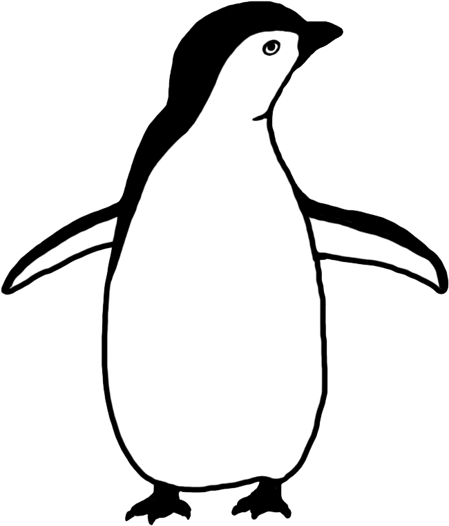 Funny Penguin Clip Art - Penguin Black And White (706x873)