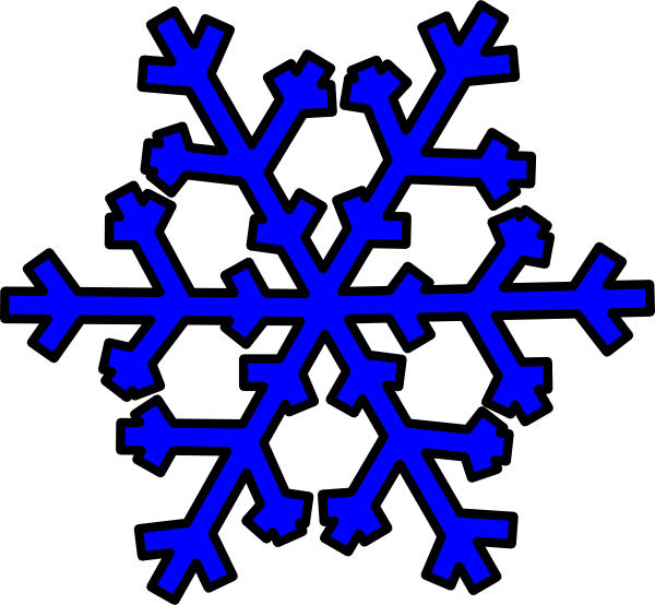 Blue Snowflake Clip Art - Dark Blue Snowflakes Clipart (600x554)
