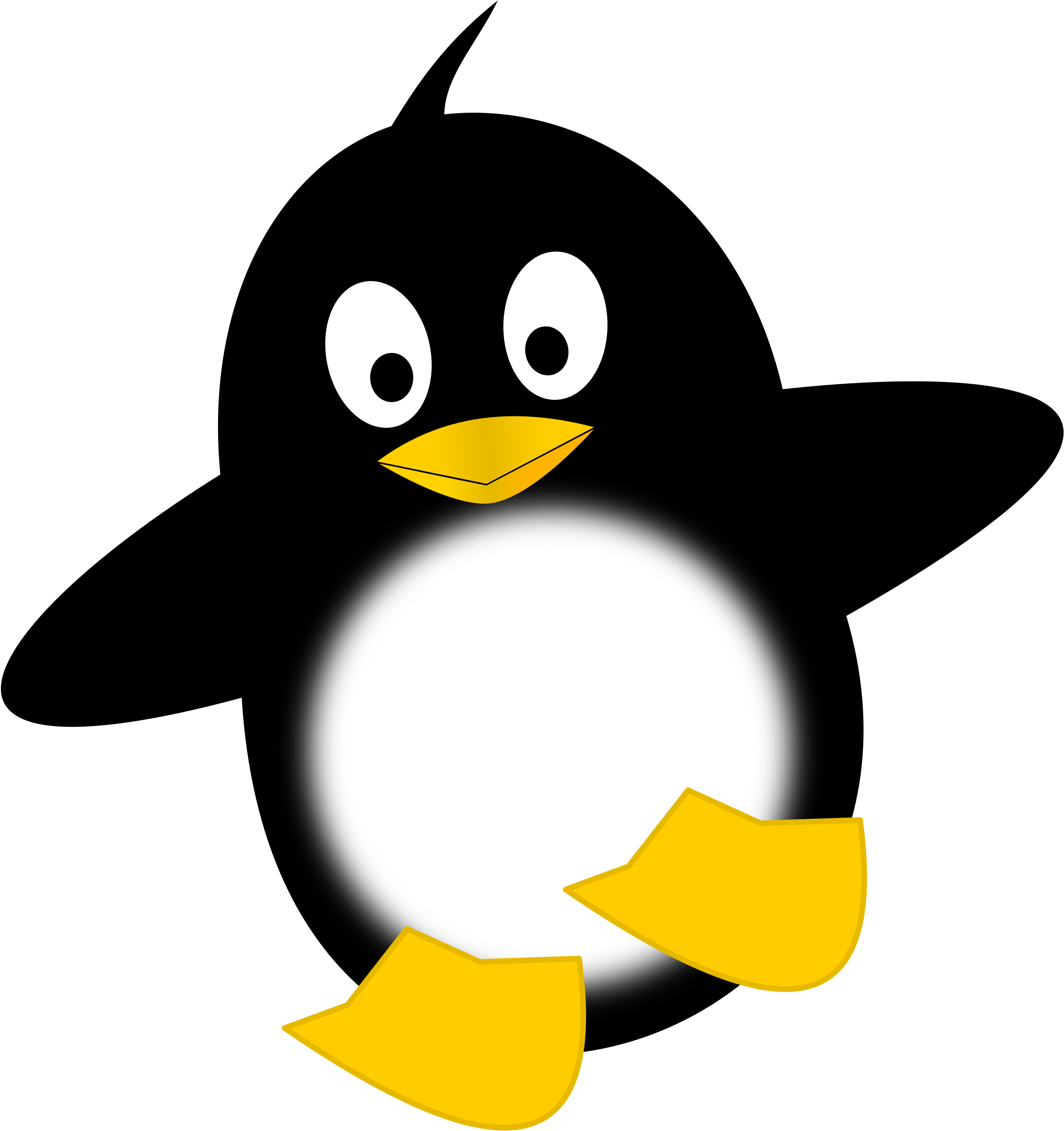 Funny Penguin - Penguin Clipart (2258x2400)