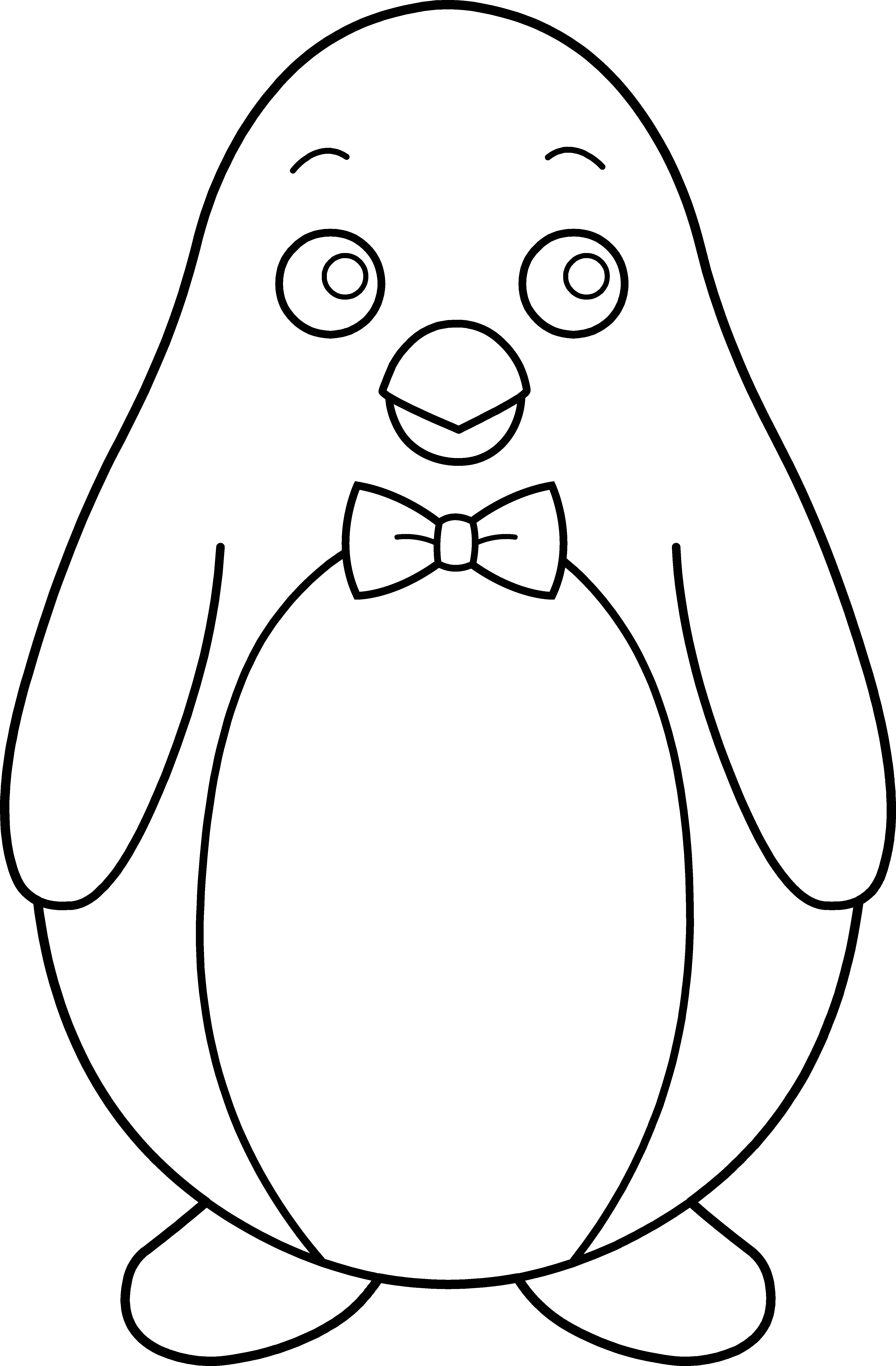 Penguin Clipart Black And White - Black And White Penguin Clip Art (4391x6689)