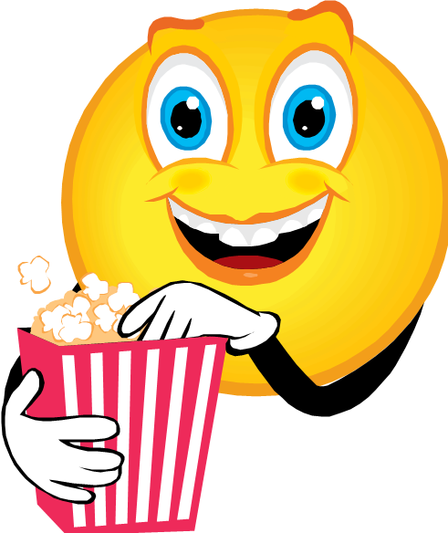 I Love Popcorn - Eating Popcorn Animated Emoticon (491x584)