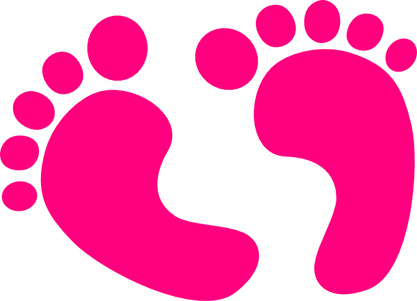 Clipart Baby Feet Clipartmonk Free Clip Art Images - Pink Footprints Clip Art (600x433)