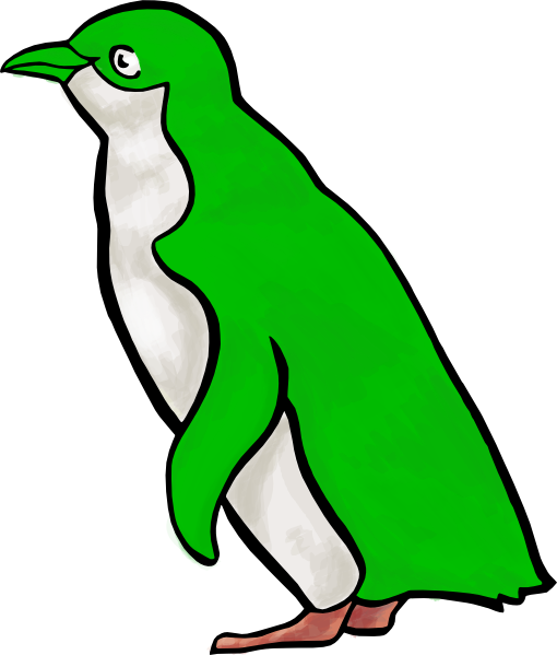 Green Clipart Penguin - Cartoon Penguin (510x599)