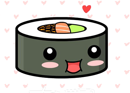Kawaii Sushi Clipart Cute Clip Art - Cute Sushi Roll Drawing (430x321)