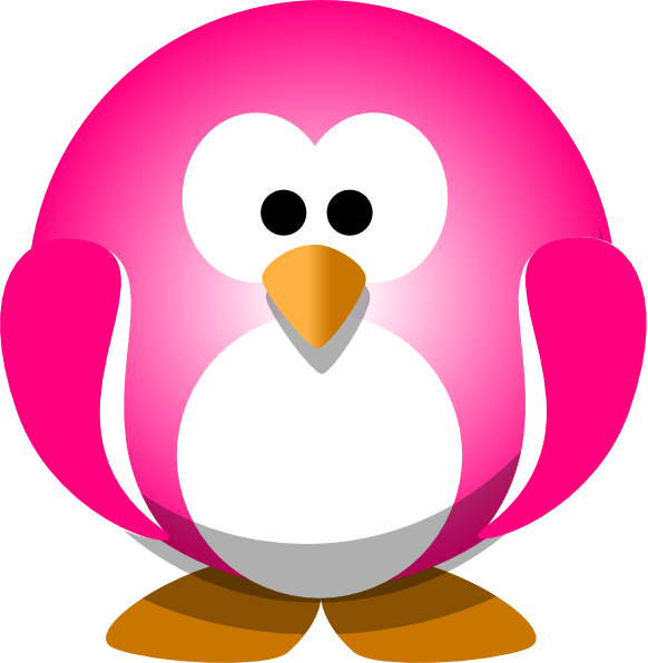 Pink Penguin Clip Art - Pink Penguin Png (582x596)