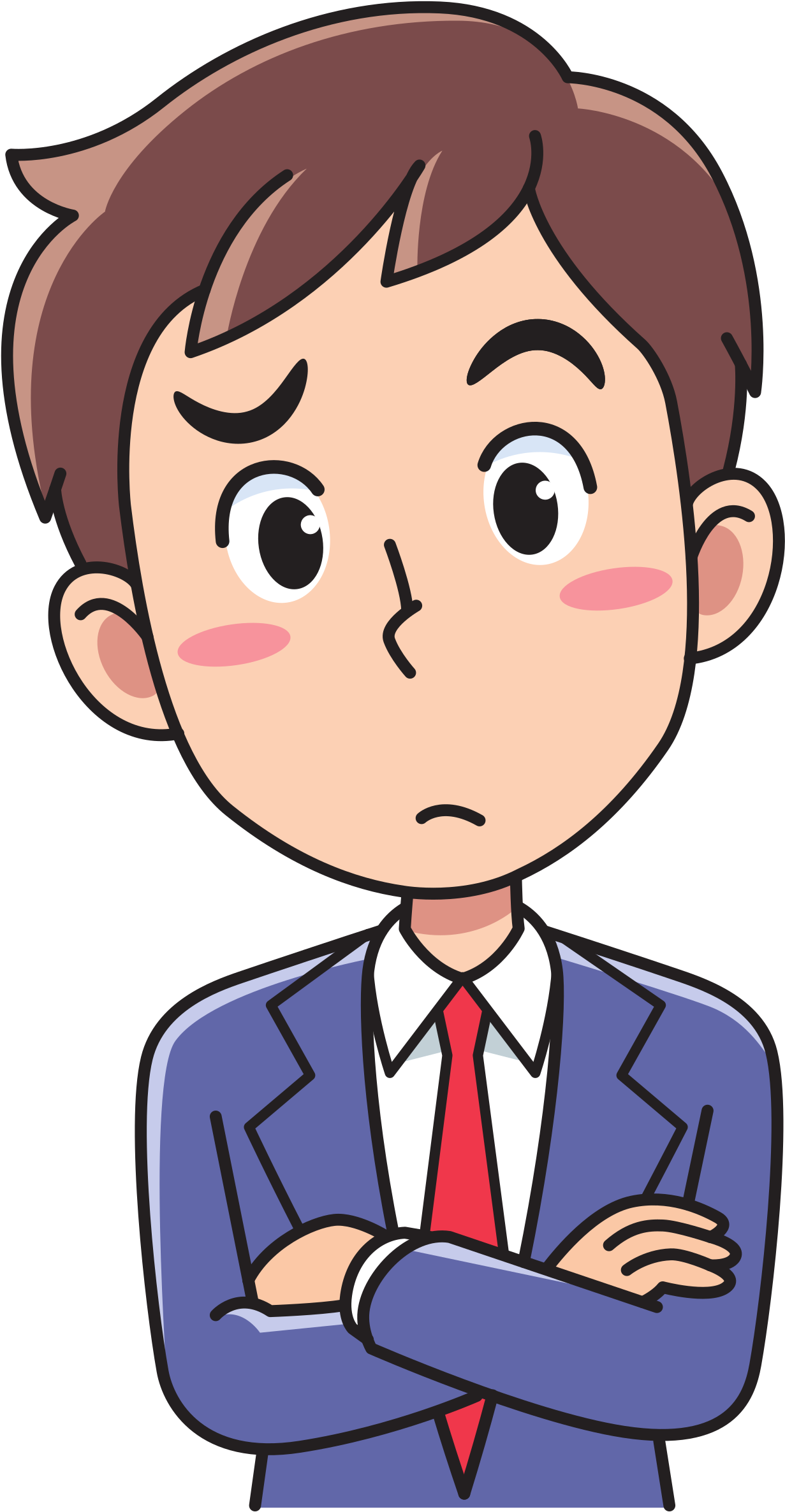 Big Image - Cartoon Thinking Png (1259x2400)