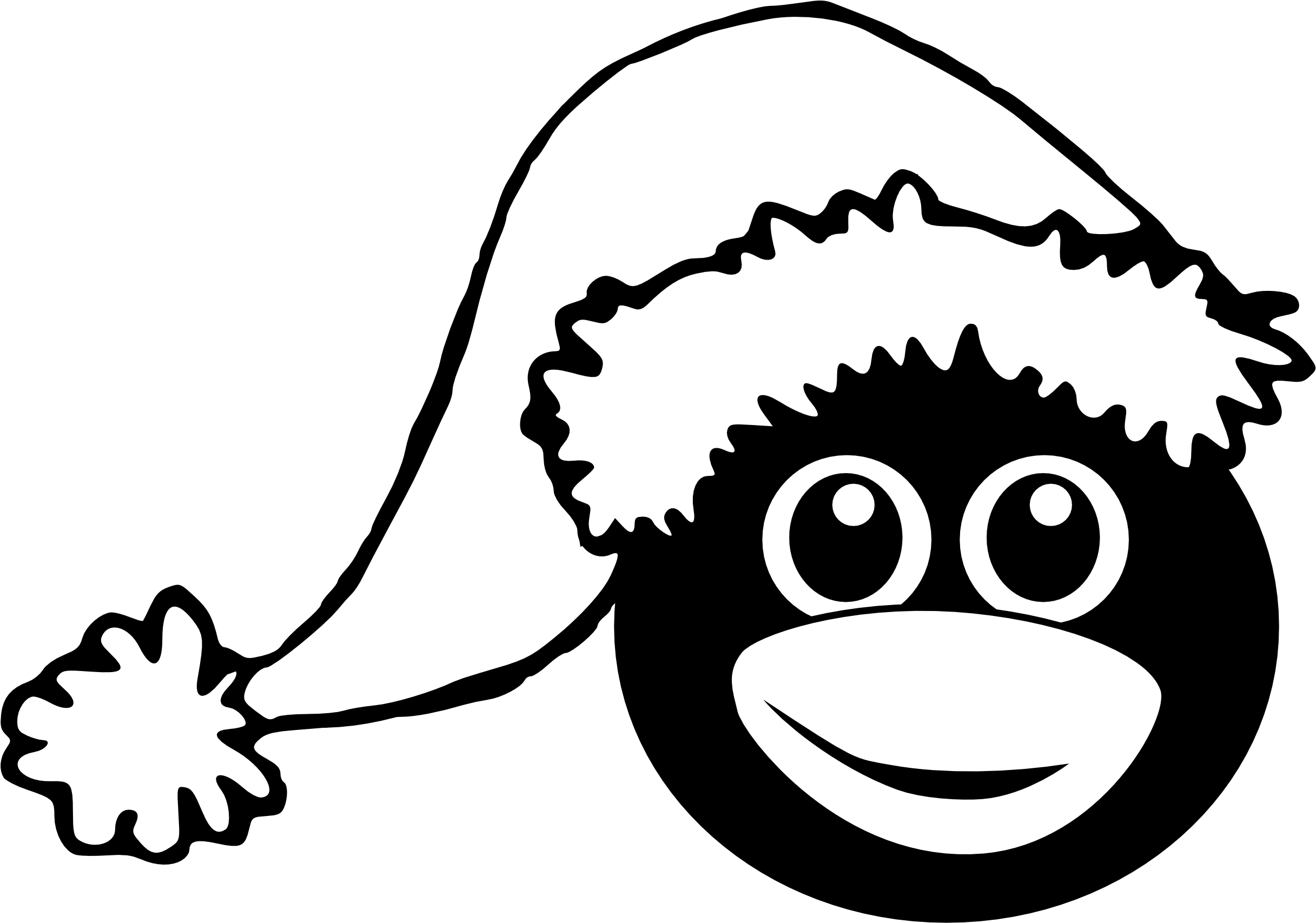 Clip Art Penguin 1 Head With Santa Hat Black Clipart - Penguin Santa Yard Sign (2555x1982)