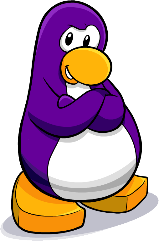 Purple Penguin Artwork - Club Penguin Purple Penguin (508x766)
