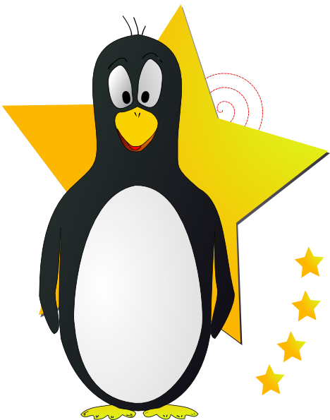 King Penguin Clipart Cartoon Penguin - Penguin With A Star (468x595)