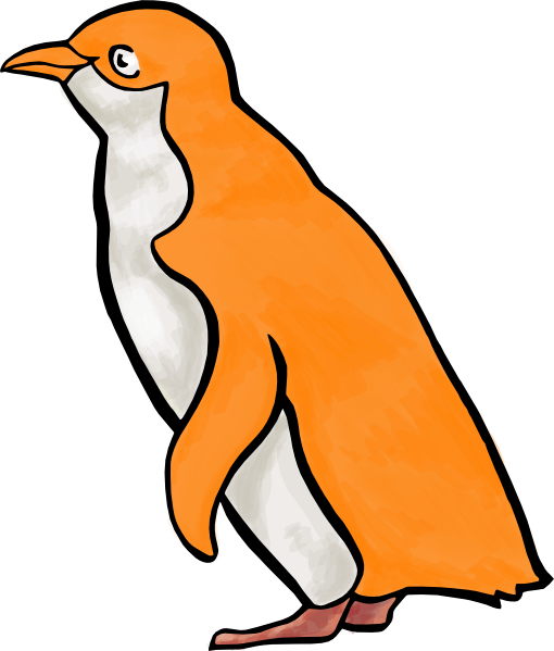 Orange Penguin Clip Art (510x599)