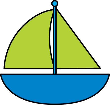 Cute Boat Clip Art Clipart - Sailboat Clipart (445x425)